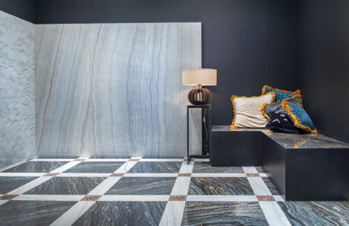 Modern corner with lamp and decorative pillows