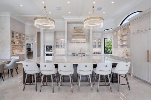 Luxury white kitchen with gold fixtures